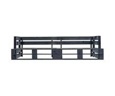 Dvivietė sodo sofa iš palečių, juodos spalvos, mediena