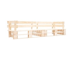 Dvivietė sodo sofa iš palečių, natūralios spalvos, mediena
