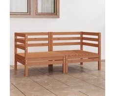 Dvivietė sodo sofa, medaus rudos spalvos, pušies masyvas