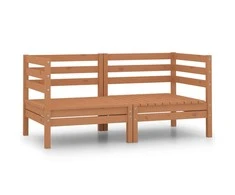 Dvivietė sodo sofa, medaus rudos spalvos, pušies masyvas