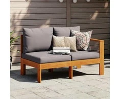 Dvivietė sodo sofa su 1 porankiu, akacijos medienos masyvas