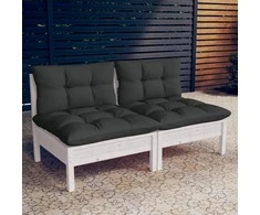 Dvivietė sodo sofa su antracito pagalvėlėmis, pušies masyvas