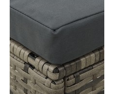 Lauko baldų komplektas Dvivietė sodo sofa su arbatos staliuku, pilka, poliratanas