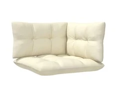 Dvivietė sodo sofa su kreminėmis pagalvėlėmis, pušies masyvas