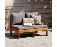 Dvivietė sodo sofa su pagalvėlėmis, akacijos medienos masyvas