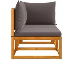 Dvivietė sodo sofa su pagalvėlėmis, akacijos medienos masyvas