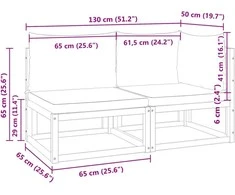 Dvivietė sodo sofa su pagalvėlėmis, akacijos medienos masyvas