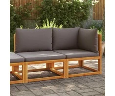 Dvivietė sodo sofa su pagalvėlėmis, akacijos medienos masyvas