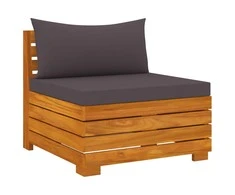Dvivietė sodo sofa su pagalvėlėmis, akacijos medienos masyvas