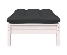 Dvivietė sodo sofa su pagalvėlėmis, balta, pušies masyvas