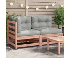 Dvivietė sodo sofa su pagalvėlėmis, douglas eglės masyvas