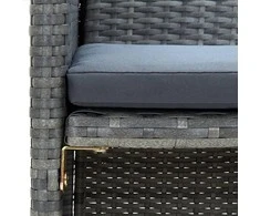 Dvivietė sodo sofa su pagalvėlėmis, rudos spalvos, poliratanas