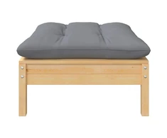 Dvivietė sodo sofa su pilkomis pagalvėlėmis, pušies masyvas