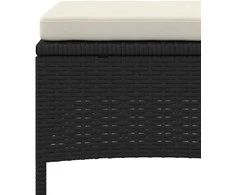 Dvivietė sodo sofa su staliuku/taburetėmis, juoda, poliratanas