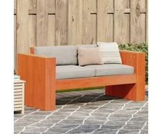 Dvivietė sodo sofa, vaško ruda, 134x60x62cm, pušies masyvas