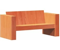 Dvivietė sodo sofa, vaško ruda, 134x60x62cm, pušies masyvas