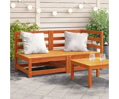 Dvivietė sodo sofa, vaško ruda, pušies masyvas