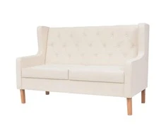 Dvivietė sofa, audinys, krėminė balta spalva