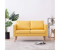 Dvivietė sofa, geltona, audinys