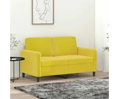 Dvivietė sofa, geltonos spalvos, 120cm, aksomas