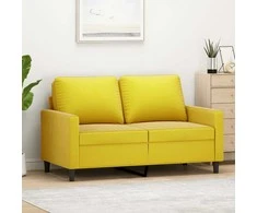 Dvivietė sofa, geltonos spalvos, 120cm, aksomas