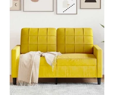 Dvivietė sofa, geltonos spalvos, 120cm, aksomas