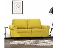 Dvivietė sofa, geltonos spalvos, 120cm, aksomas
