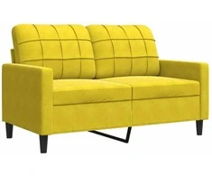 Dvivietė sofa, geltonos spalvos, 120cm, aksomas