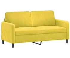 Dvivietė sofa, geltonos spalvos, 140cm, aksomas