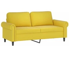Dvivietė sofa, geltonos spalvos, 140cm, aksomas