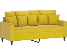 Dvivietė sofa, geltonos spalvos, 140cm, aksomas