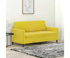 Dvivietė sofa, geltonos spalvos, 140cm, aksomas