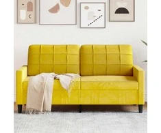 Dvivietė sofa, geltonos spalvos, 140cm, aksomas