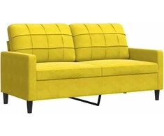 Dvivietė sofa, geltonos spalvos, 140cm, aksomas