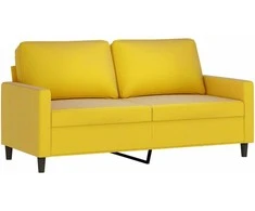 Dvivietė sofa, geltonos spalvos, 140cm, aksomas