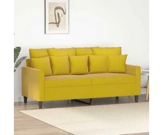 Dvivietė sofa, geltonos spalvos, 140cm, aksomas