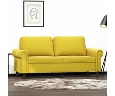 Dvivietė sofa, geltonos spalvos, 140cm, aksomas
