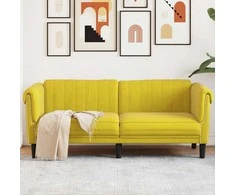 Dvivietė sofa, geltonos spalvos, aksomas