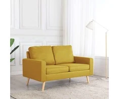 Dvivietė sofa, geltonos spalvos, audinys
