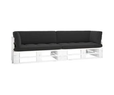Lauko baldų komplektas Dvivietė sofa iš palečių su pagalvėlėmis, impregnuota pušis