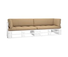 Lauko baldų komplektas Dvivietė sofa iš palečių su pagalvėlėmis, impregnuota pušis