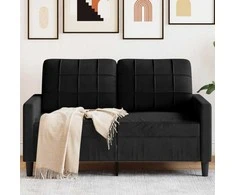 Dvivietė sofa, juodos spalvos, 120cm, aksomas