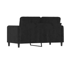 Dvivietė sofa, juodos spalvos, 120cm, aksomas