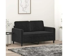 Dvivietė sofa, juodos spalvos, 120cm, aksomas
