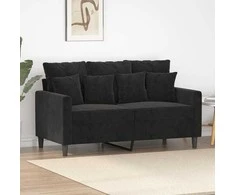 Dvivietė sofa, juodos spalvos, 120cm, aksomas