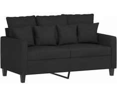 Dvivietė sofa, juodos spalvos, 120cm, audinys