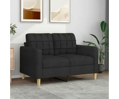 Dvivietė sofa, juodos spalvos, 120cm, audinys