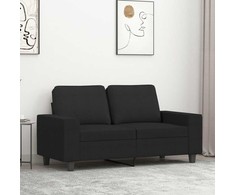 Dvivietė sofa, juodos spalvos, 120cm, audinys