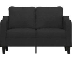 Dvivietė sofa, juodos spalvos, 120cm, audinys