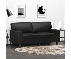 Dvivietė sofa, juodos spalvos, 120cm, dirbtinė oda